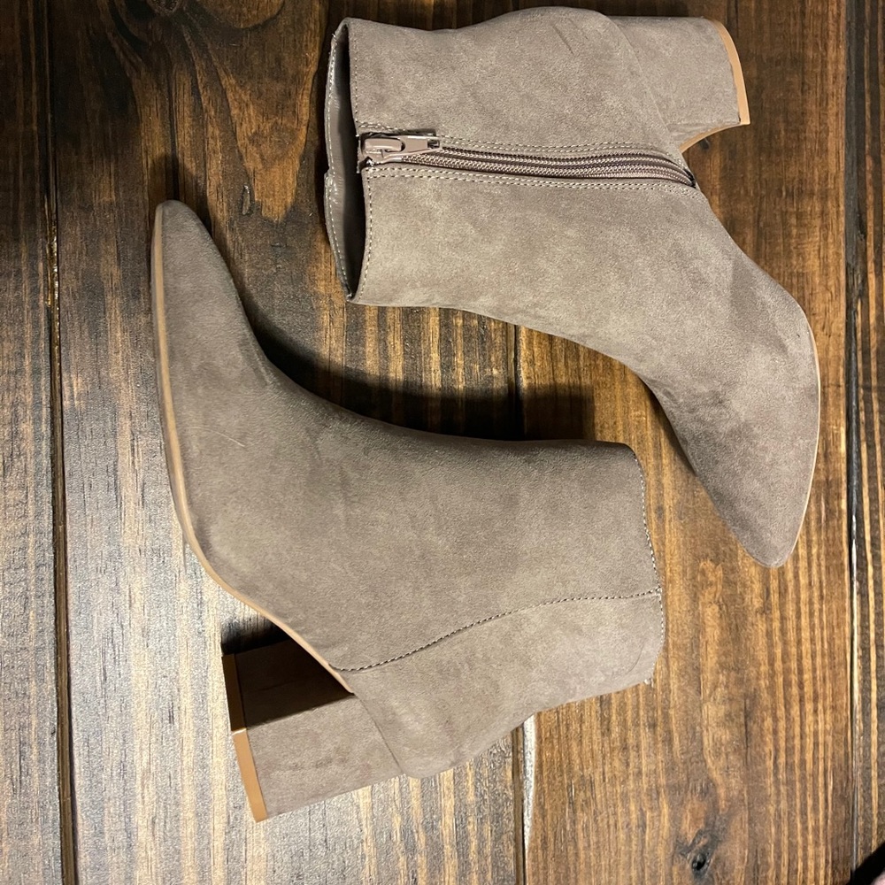 Suede Taupe Bootie